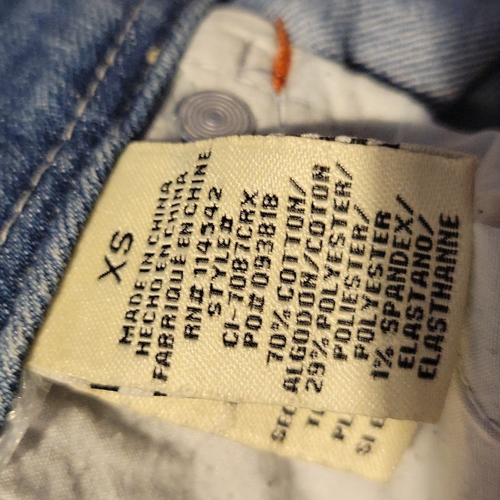 Medium wash denim blue distressed overall romper shortalls overalls Dollhouse XS - Picture 11 of 11